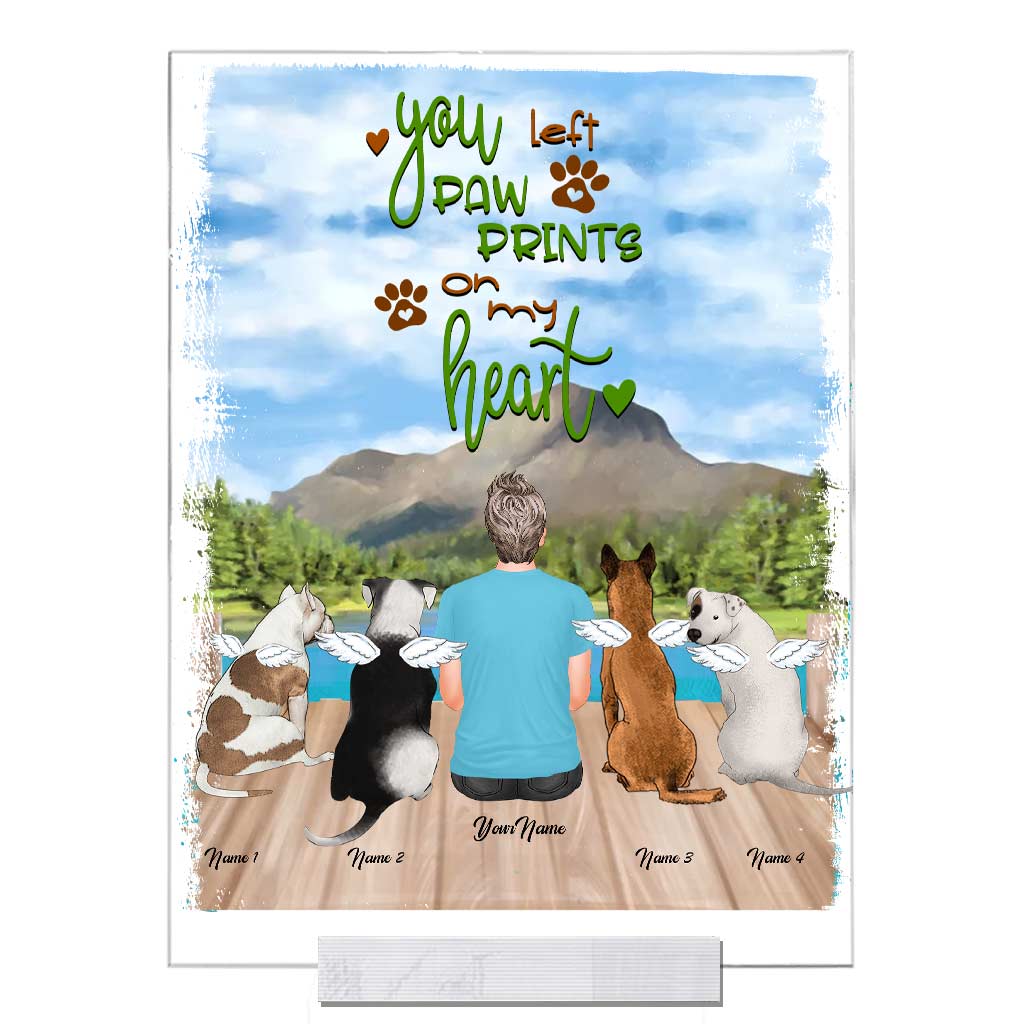 Tu as laissé des empreintes sur mon cœur - Plaque acrylique transparente personnalisée pour chien