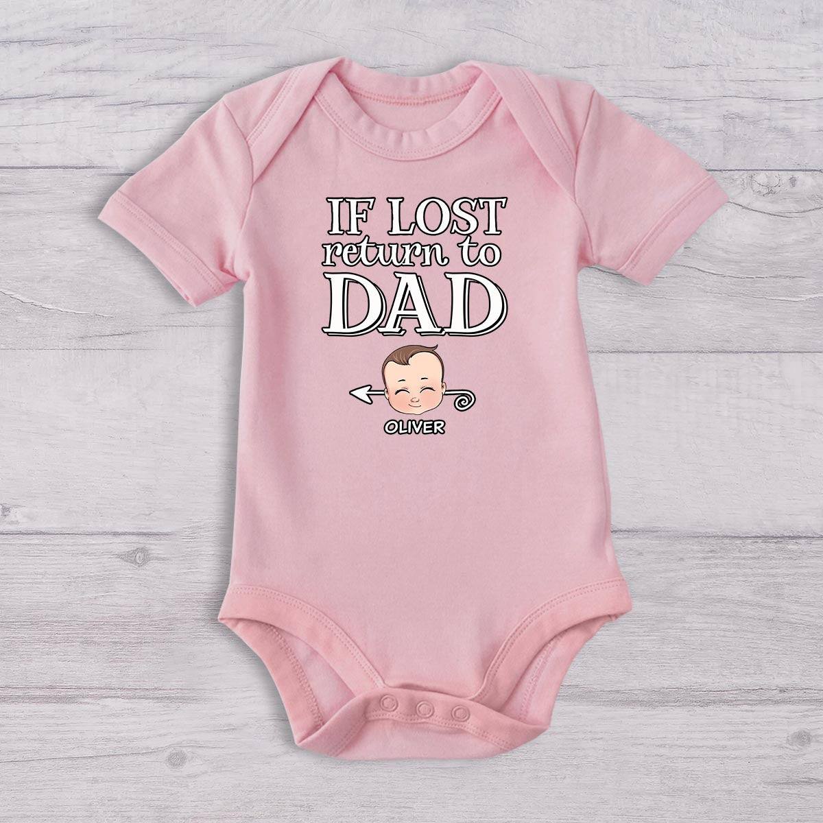 Si perdu, retournez à papa - T-shirt papa et body bébé personnalisés