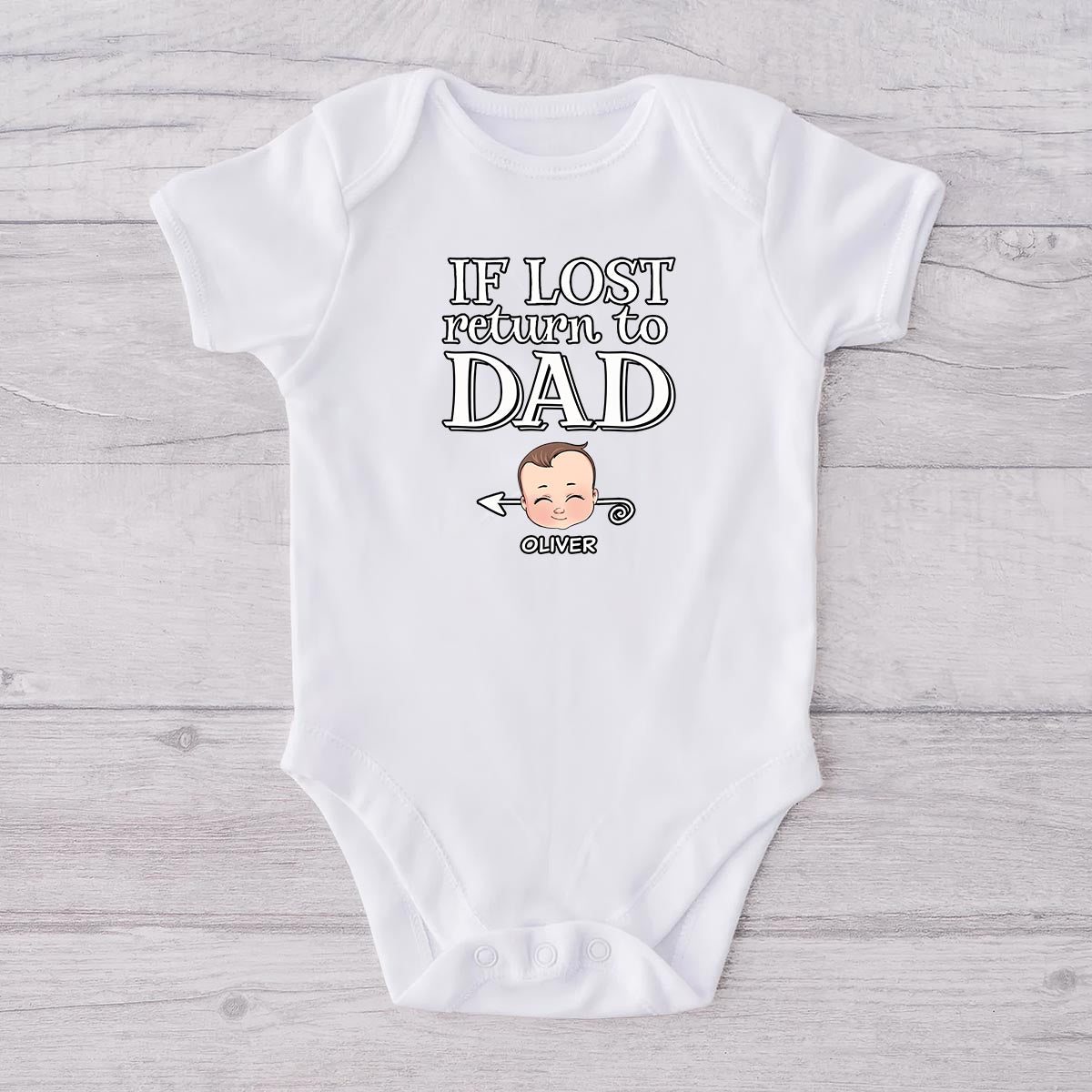 Si perdu, retournez à papa - T-shirt papa et body bébé personnalisés