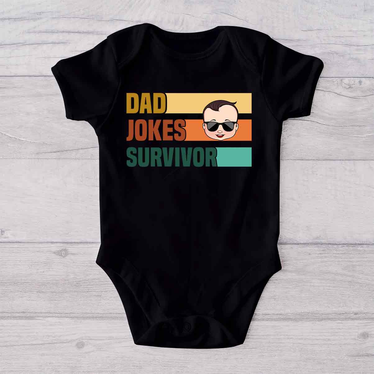 Champion des blagues de papa - T-shirt et body bébé personnalisés pour papa