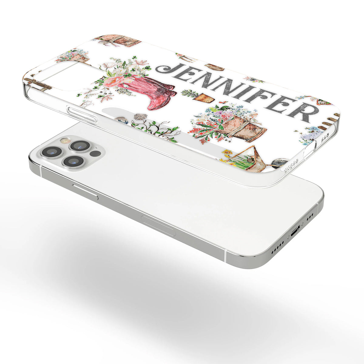 Jolis articles de jardinage - Coque de téléphone transparente personnalisée sur le thème du jardinage