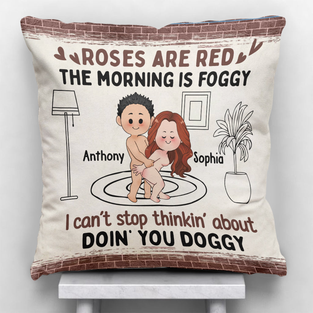 Roses Are Red The Morning Is Foggy - Personalized Couple Throw Pillow