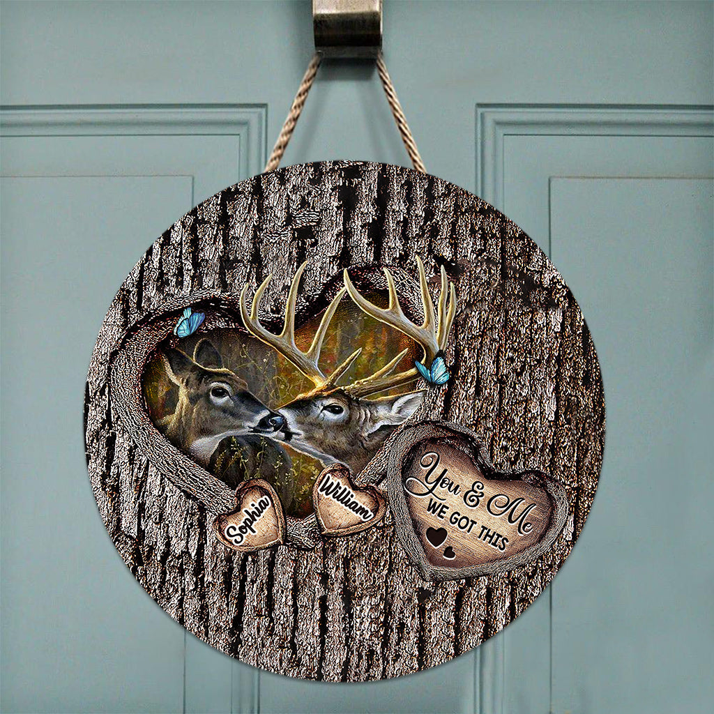 Passionnés de chasse - Panneau rond en bois personnalisé pour la chasse