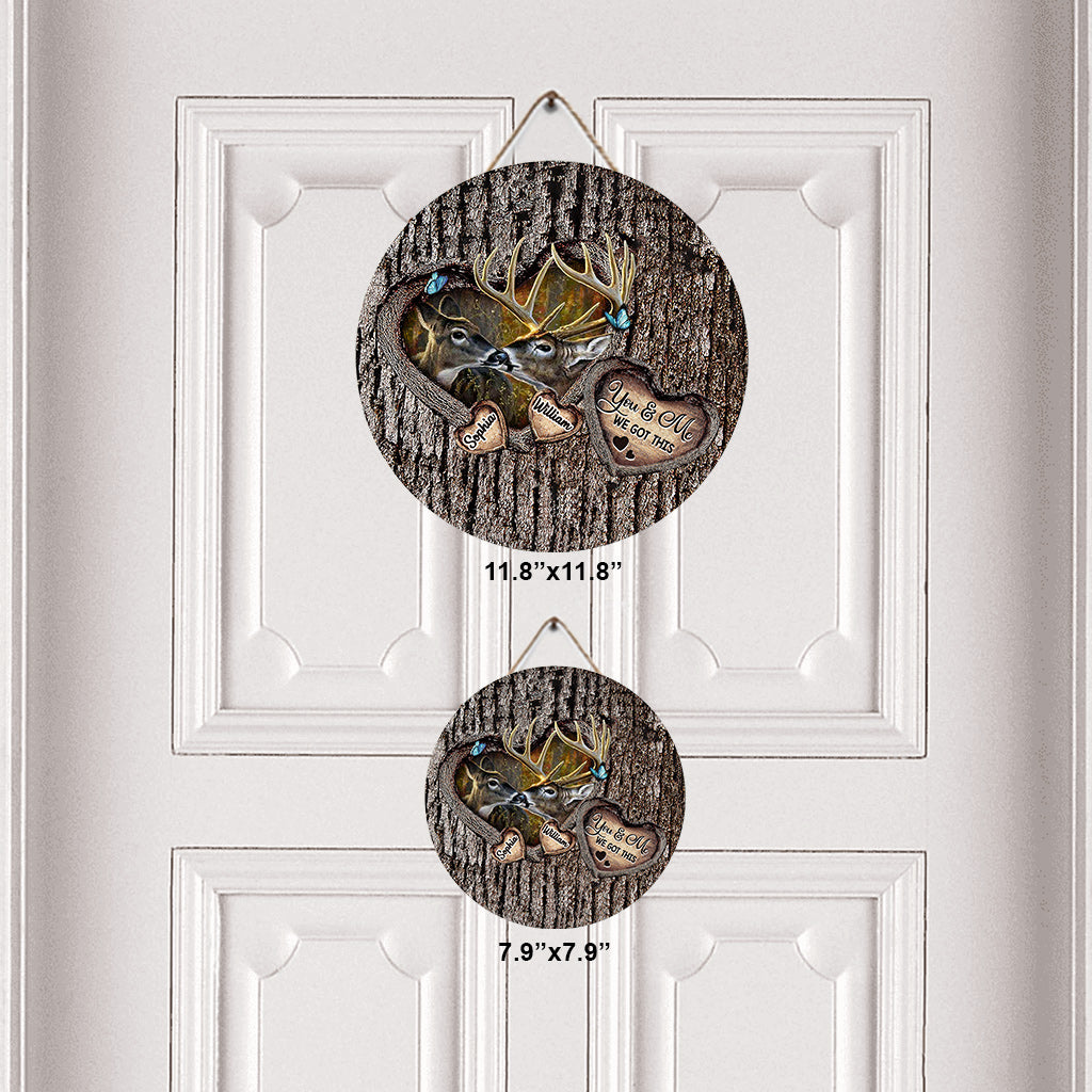 Passionnés de chasse - Panneau rond en bois personnalisé pour la chasse