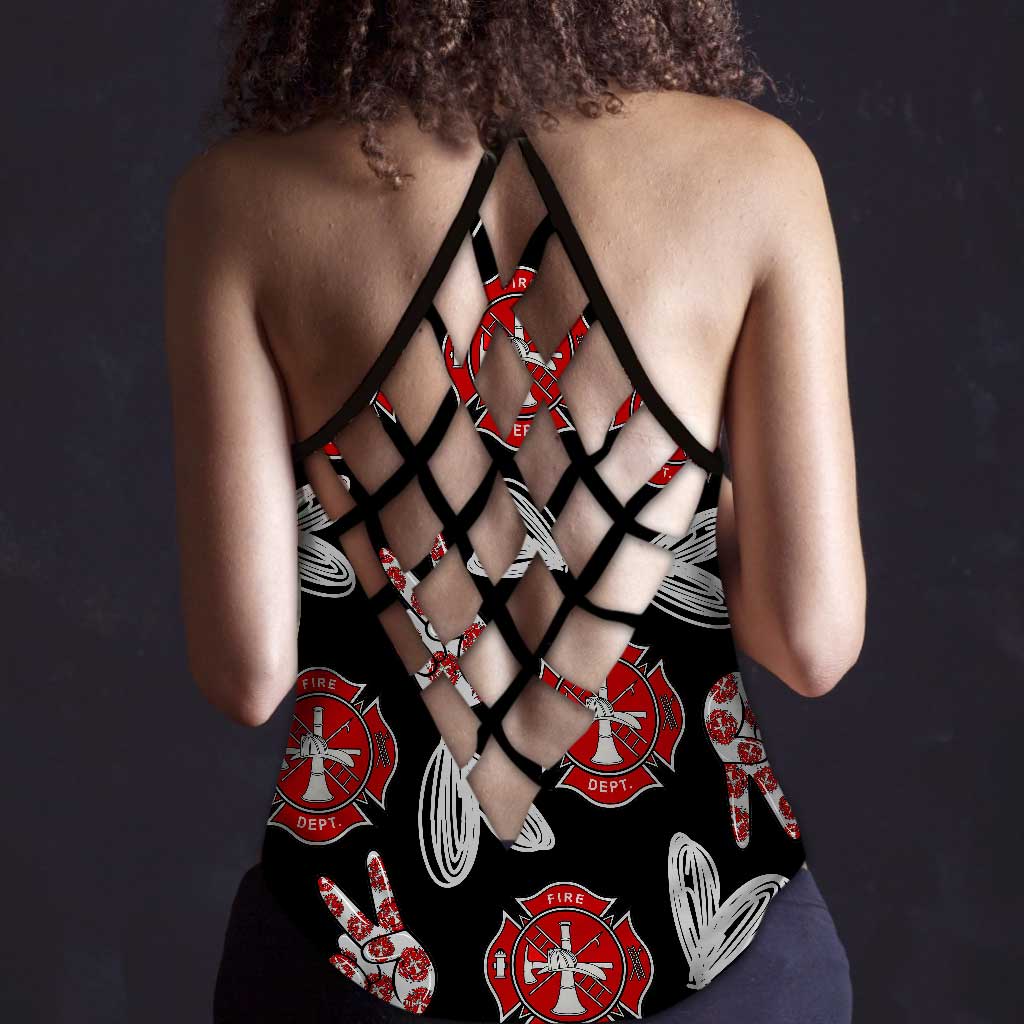 Débardeur à croix de pompier « Back The Red »
