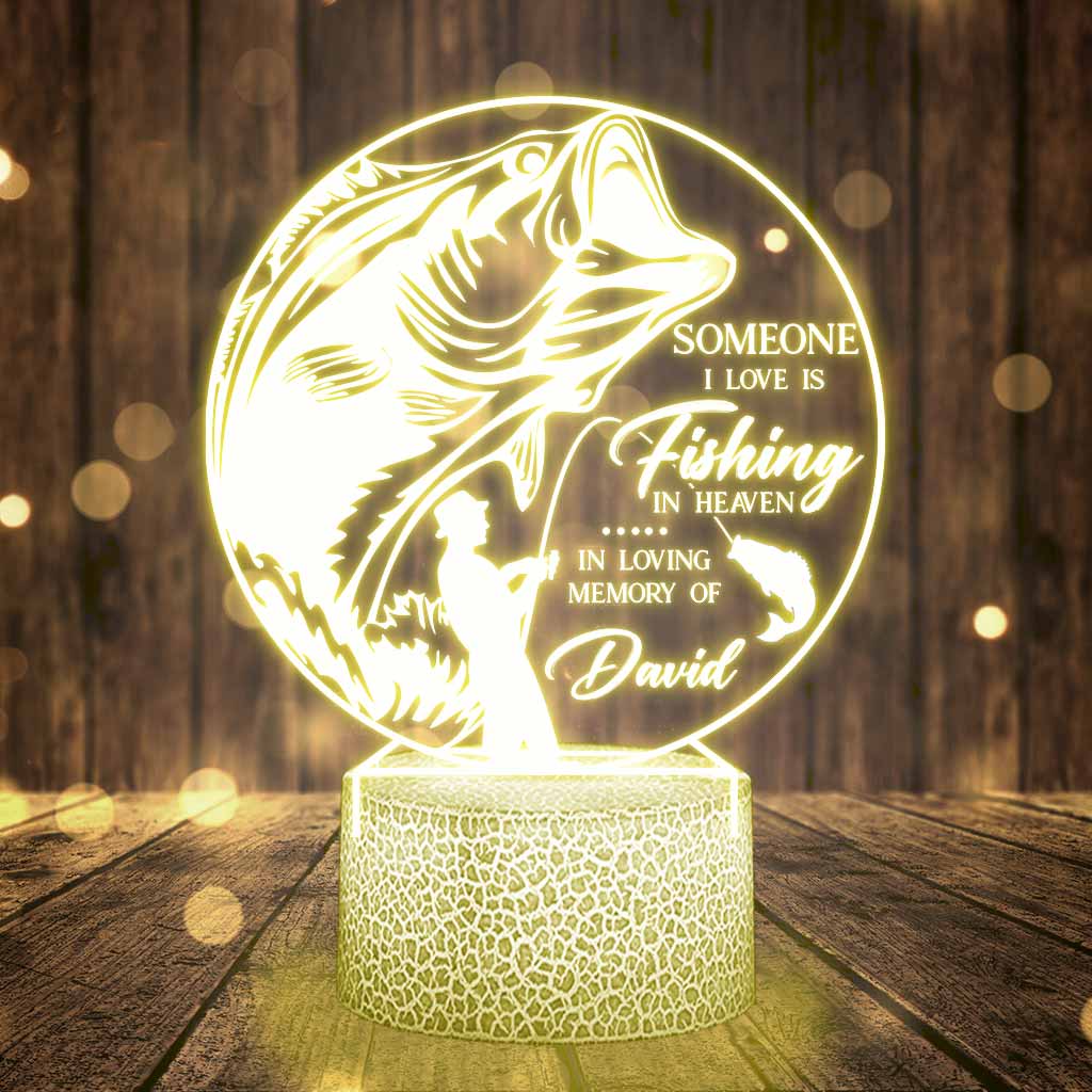 Un être cher pêche au paradis - Plaque lumineuse personnalisée