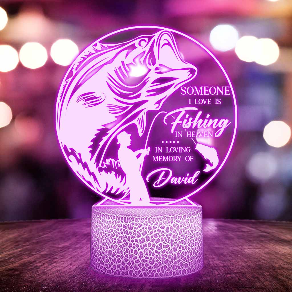 Un être cher pêche au paradis - Plaque lumineuse personnalisée