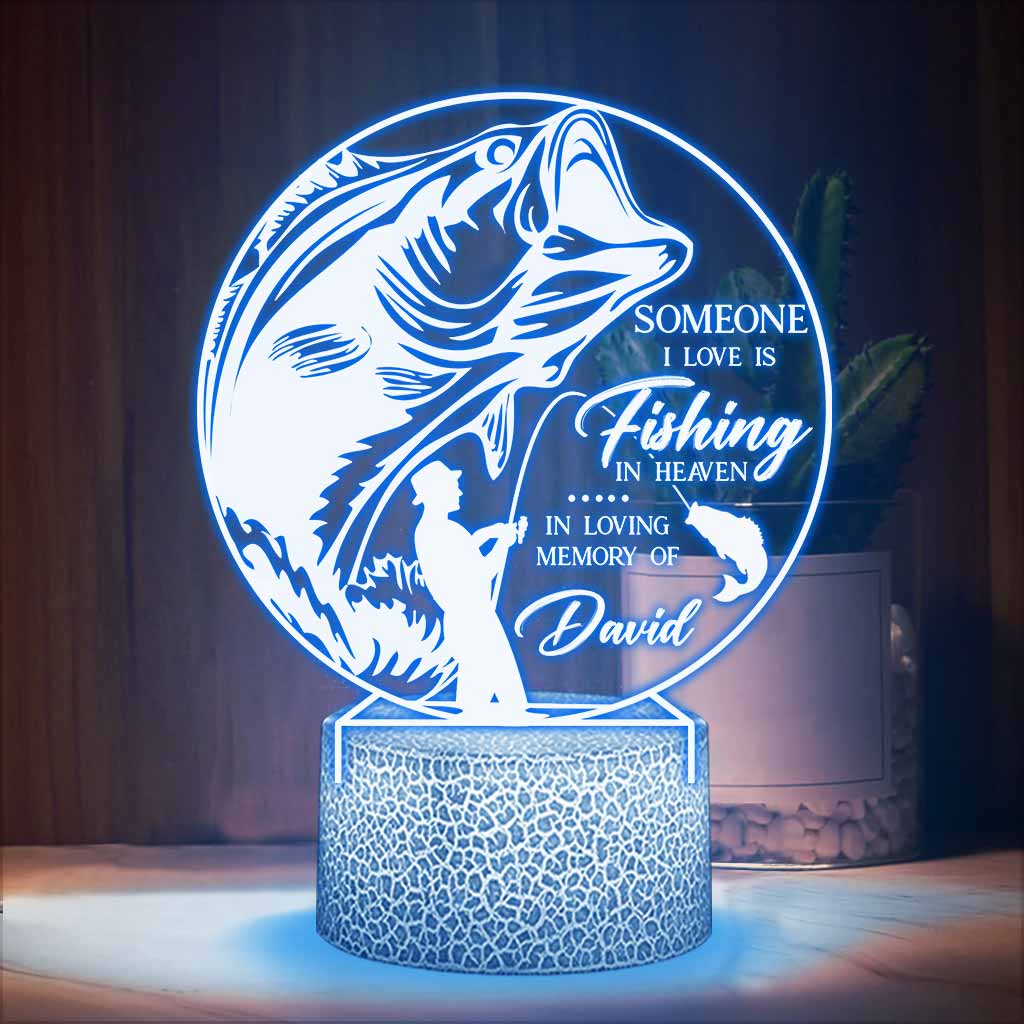 Un être cher pêche au paradis - Plaque lumineuse personnalisée