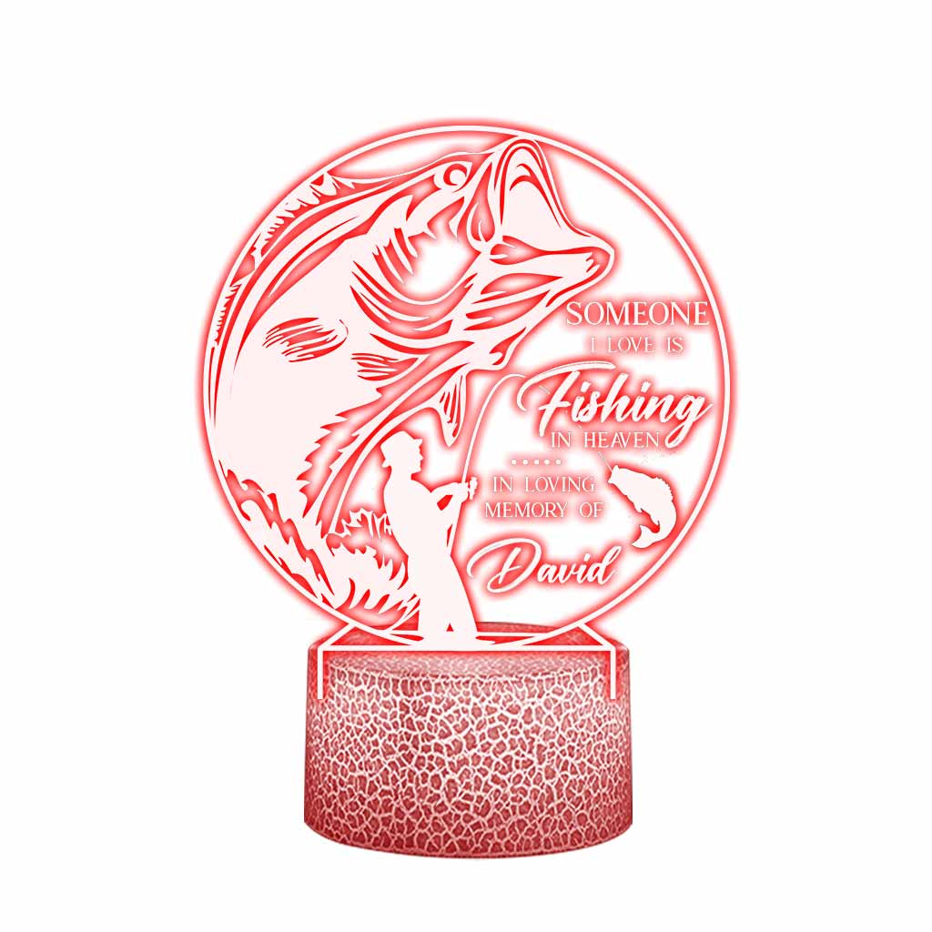 Un être cher pêche au paradis - Plaque lumineuse personnalisée