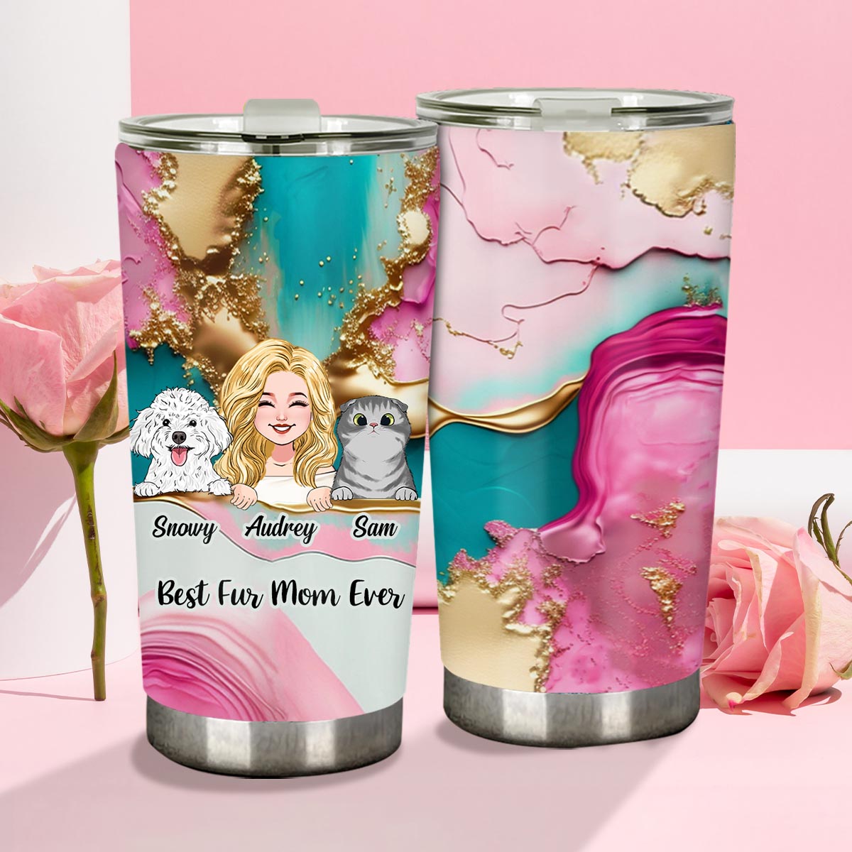 Meilleurs parents à quatre pattes du monde - Gobelet personnalisé pour chien