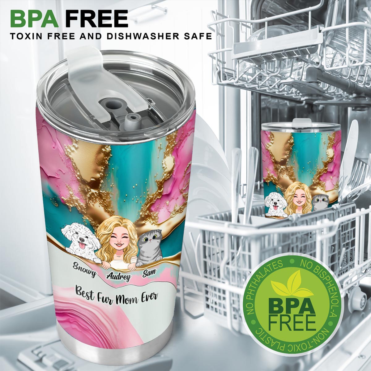 Meilleurs parents à quatre pattes du monde - Gobelet personnalisé pour chien