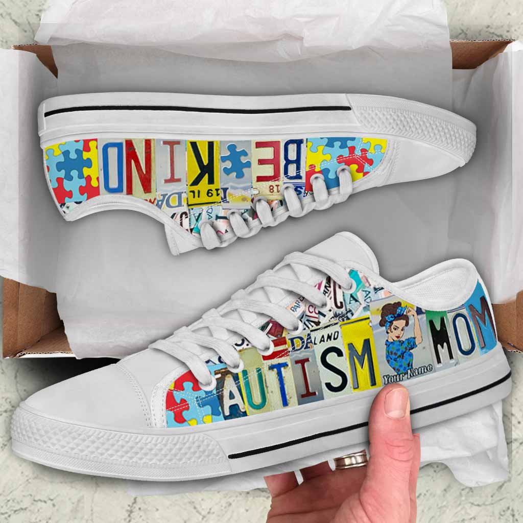 Plaques d'immatriculation personnalisées pour mamans d'enfants autistes, chaussures basses