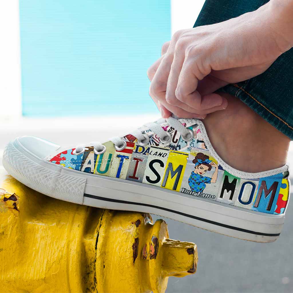 Plaques d'immatriculation personnalisées pour mamans d'enfants autistes, chaussures basses