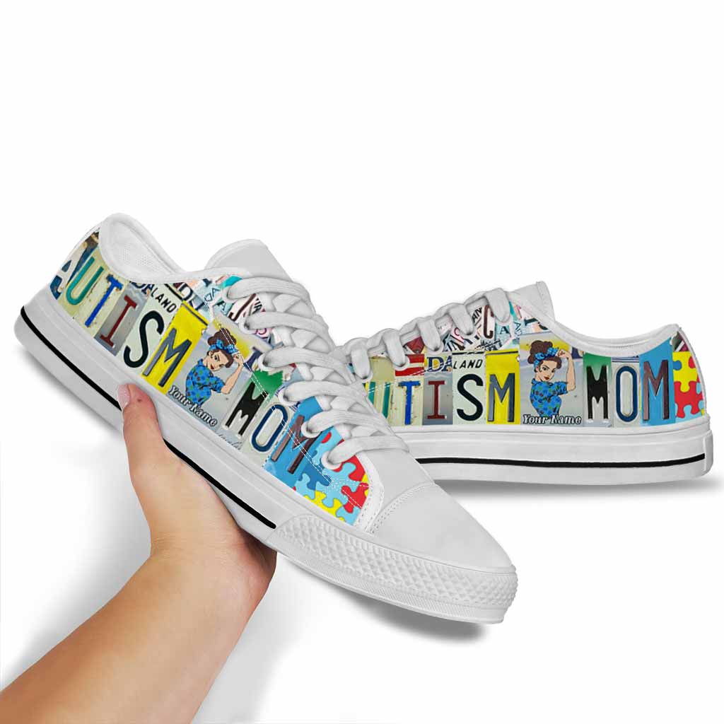 Plaques d'immatriculation personnalisées pour mamans d'enfants autistes, chaussures basses