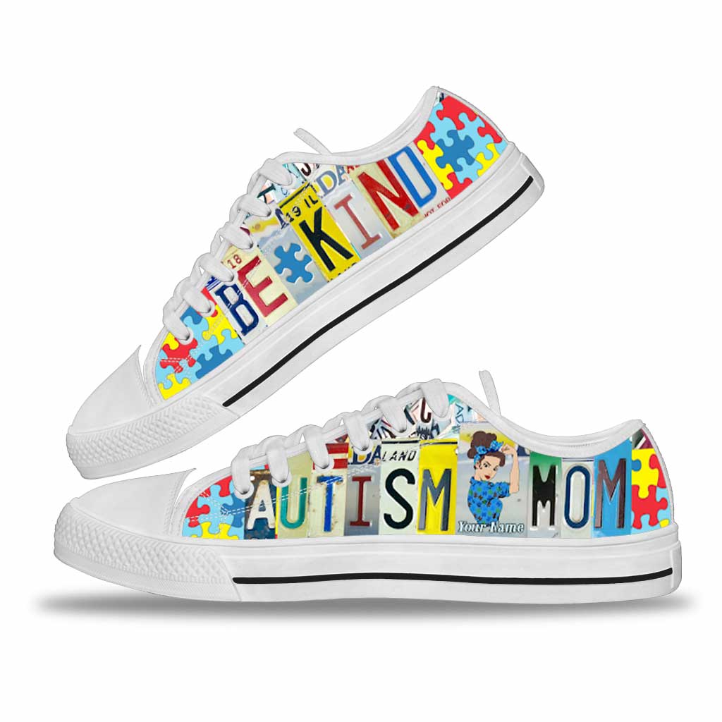 Plaques d'immatriculation personnalisées pour mamans d'enfants autistes, chaussures basses