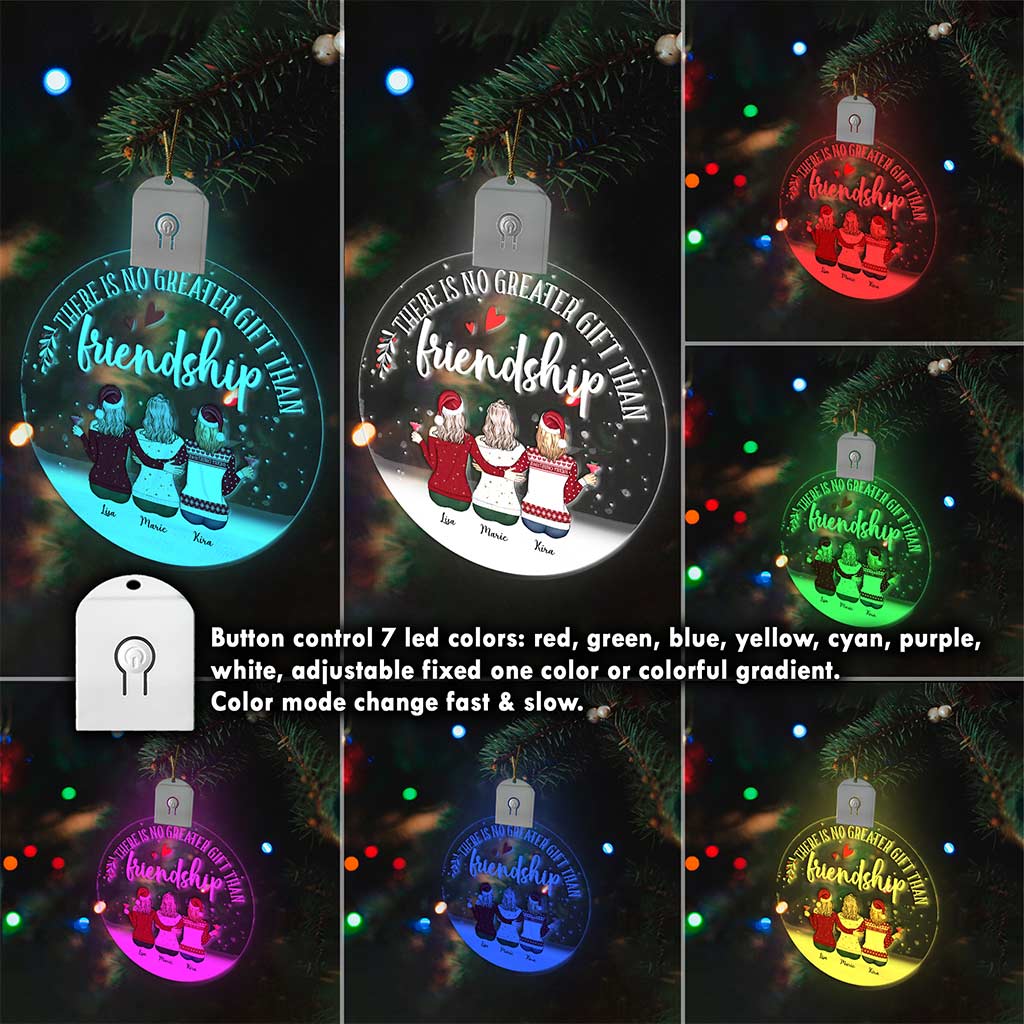 Meilleures amies pour toujours - Ornement rond personnalisé en acrylique LED pour meilleures amies