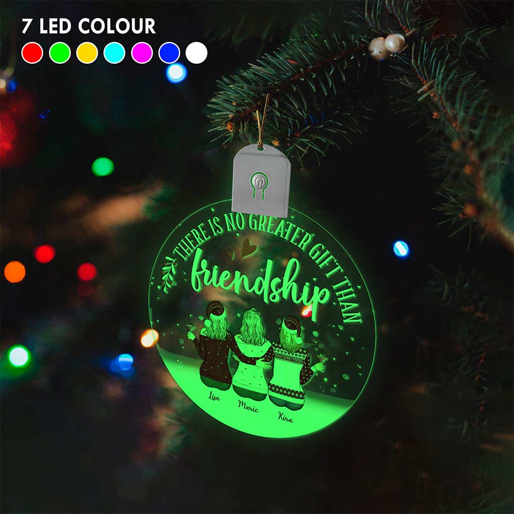 Meilleures amies pour toujours - Ornement rond personnalisé en acrylique LED pour meilleures amies