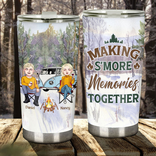 Making S'more Memories Together - Personalized Couple Camping Tumbler