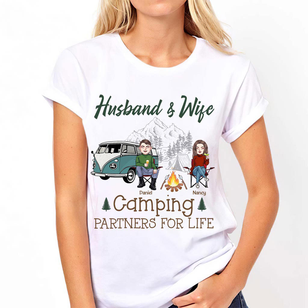 Couple de campeurs pour la vie - T-shirt et sweat à capuche personnalisés pour couples.