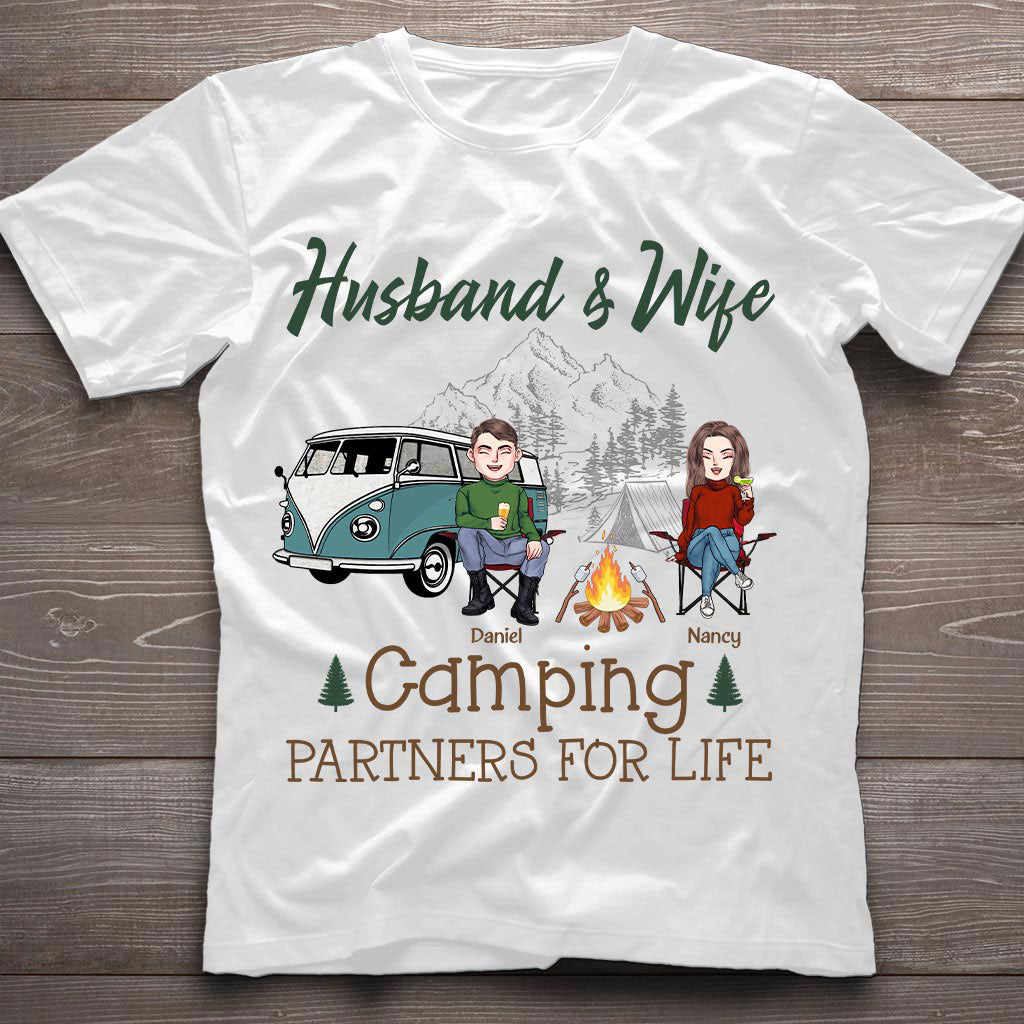 Couple de campeurs pour la vie - T-shirt et sweat à capuche personnalisés pour couples.