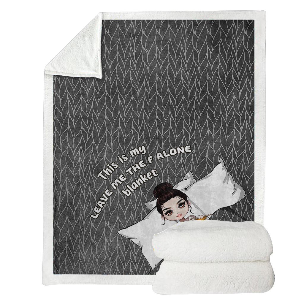 Voici ma couverture tricotée personnalisée « Laissez-moi tranquille »