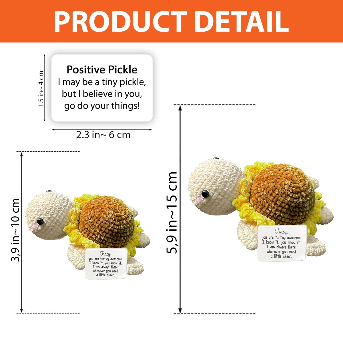 Tu es vraiment génial(e) ! Peluche tortue - Figurine tortue personnalisée tricotée à la main