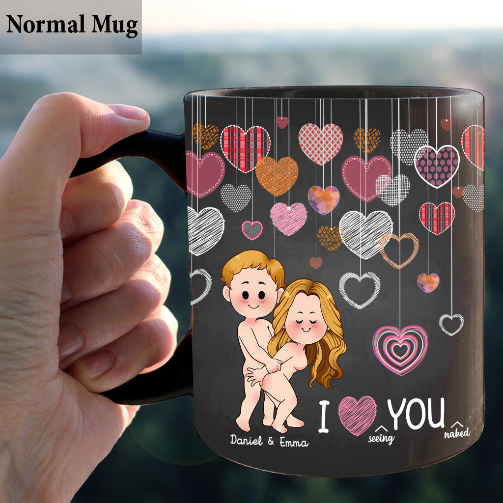 J'adore te voir nu(e) - Mug personnalisé pour couple