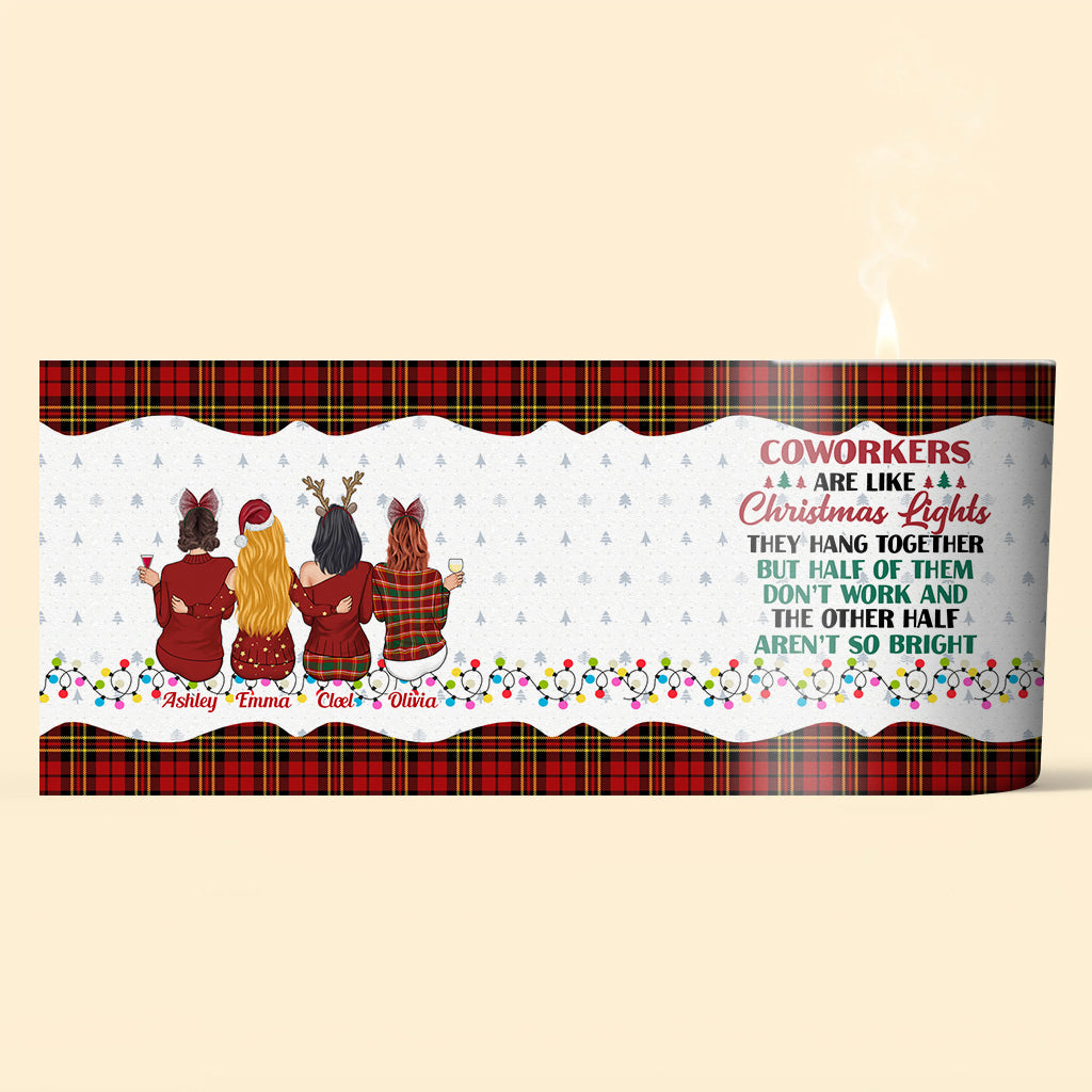 Les collègues sont comme des guirlandes de Noël - Bougie personnalisée pour collègues avec couvercle en bois