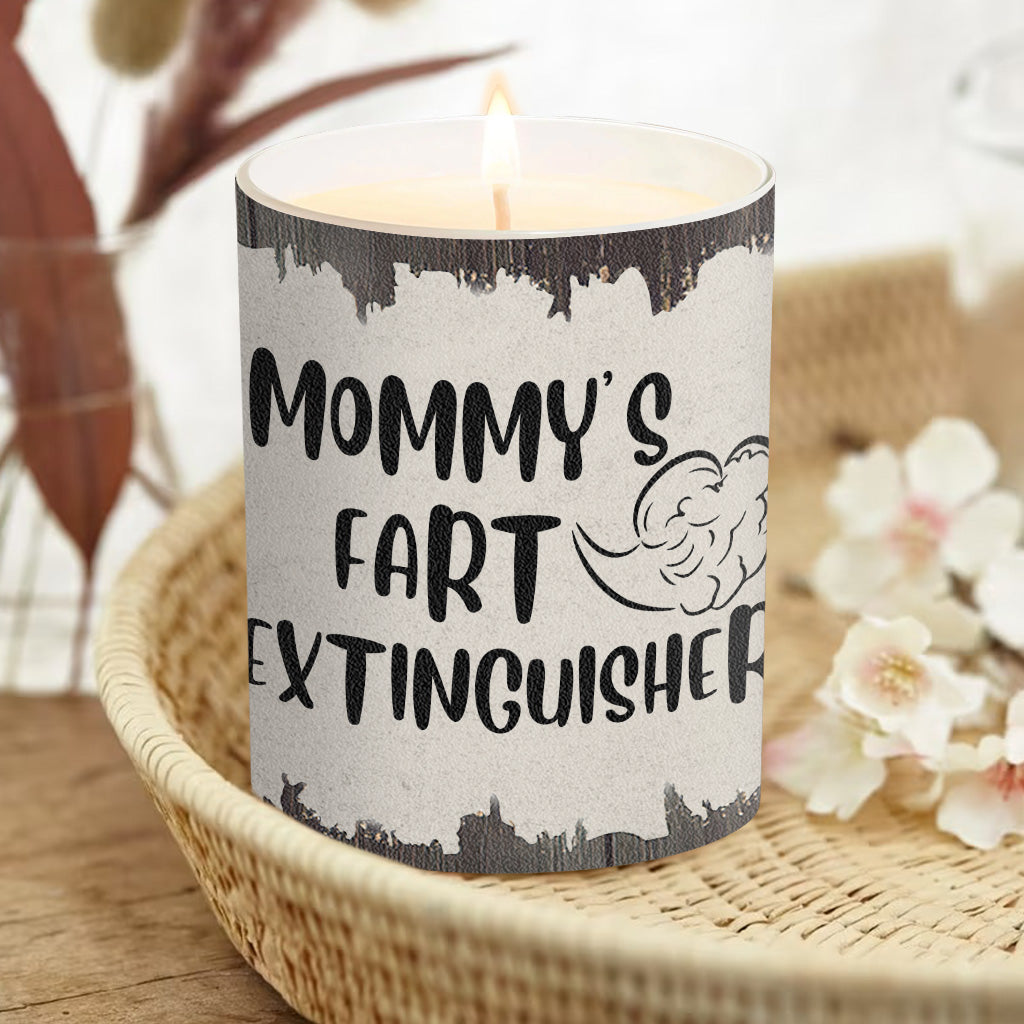 Extincteur de pets - Cadeau pour papa, grand-mère, grand-père, maman, oncle, tante, fils, fille, frère, sœur, petite-fille, petit-fils, mari, femme, petit ami, petite amie, ami - Bougie personnalisée avec couvercle en bois