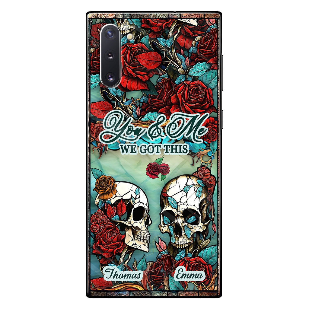Couple de crânes - Cadeau crâne pour mari, femme, petit ami, petite amie - Coque de téléphone personnalisée