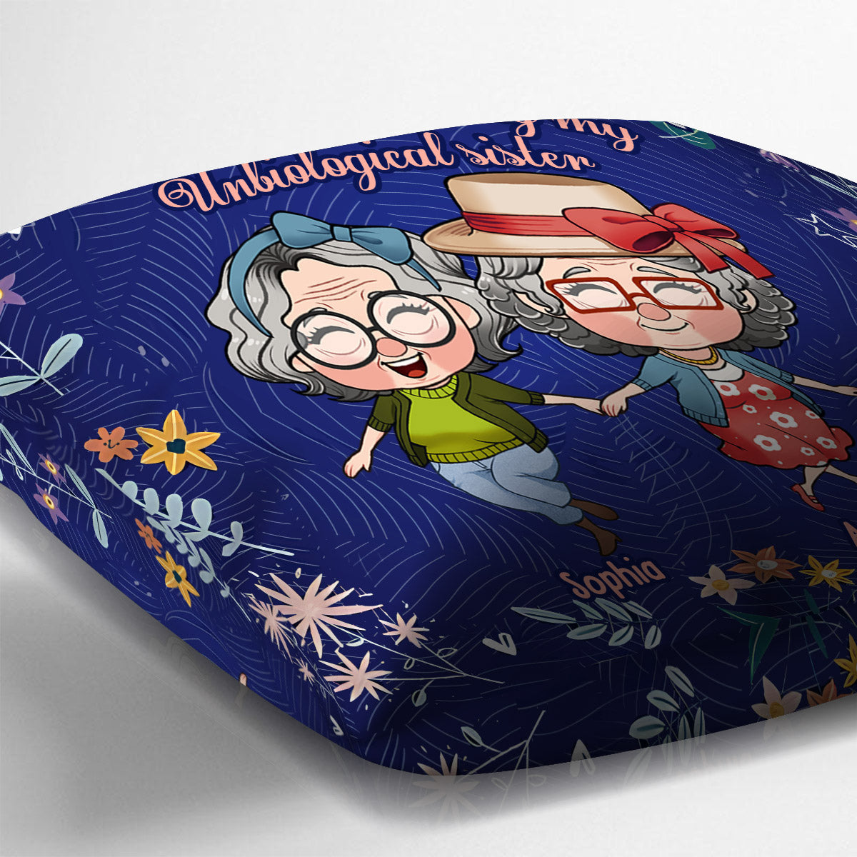À ma vieille amie, grâce à toi je ris un peu plus fort - Coussin décoratif personnalisé pour meilleure amie