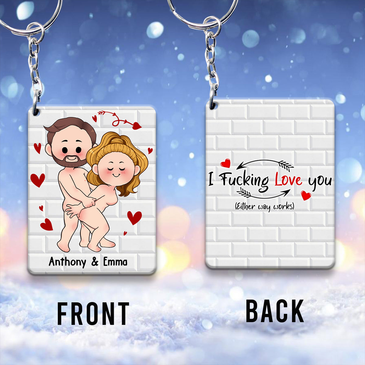Je veux juste que tu sois heureux - Cadeau pour couple (mari, femme, petit ami, petite amie) - Porte-clés personnalisé