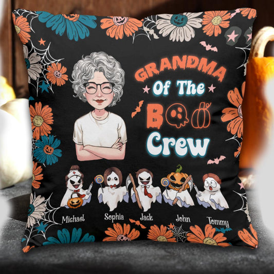 Grandma Of The Boo Crew - Personalized Grandma Throw Pillow