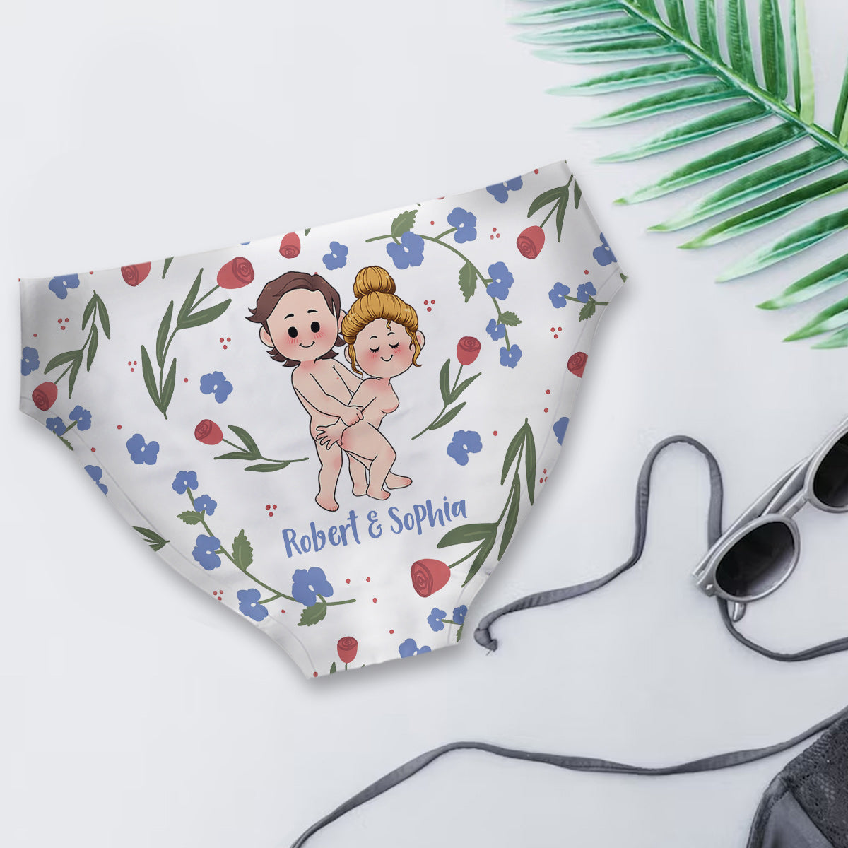 Les roses sont rouges, les violettes sont bleues - Culottes personnalisées pour couples de femmes