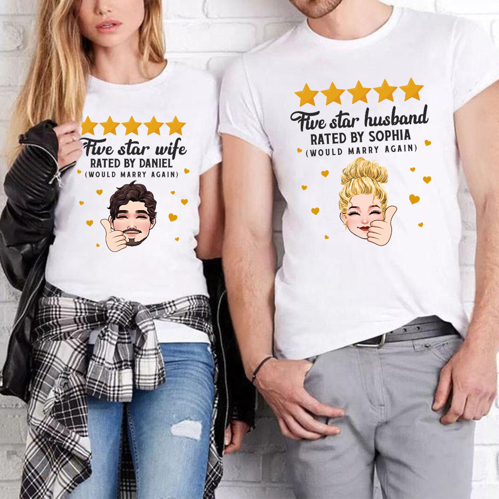 T-shirt et sweat à capuche personnalisés « Mari et Femme Cinq Étoiles »