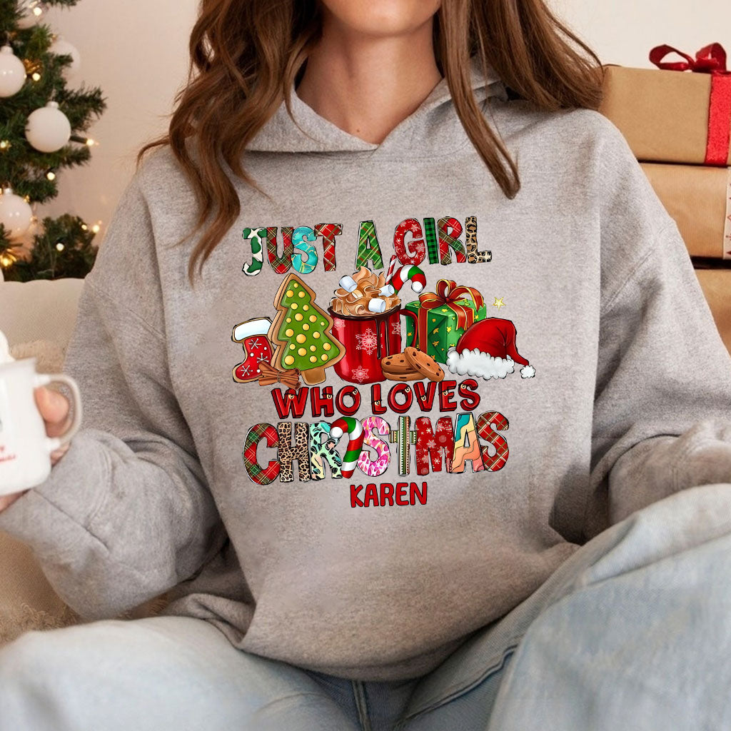 Juste une fille qui aime Noël - T-shirt et sweat à capuche de Noël personnalisés