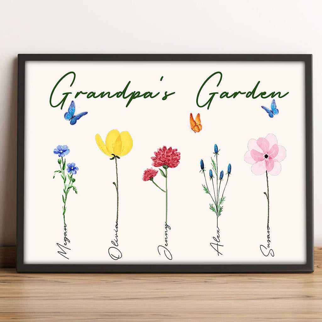 Grandma's Garden - Gift for grandma, grandpa, mom, dad - Personalized Canvas And Poster