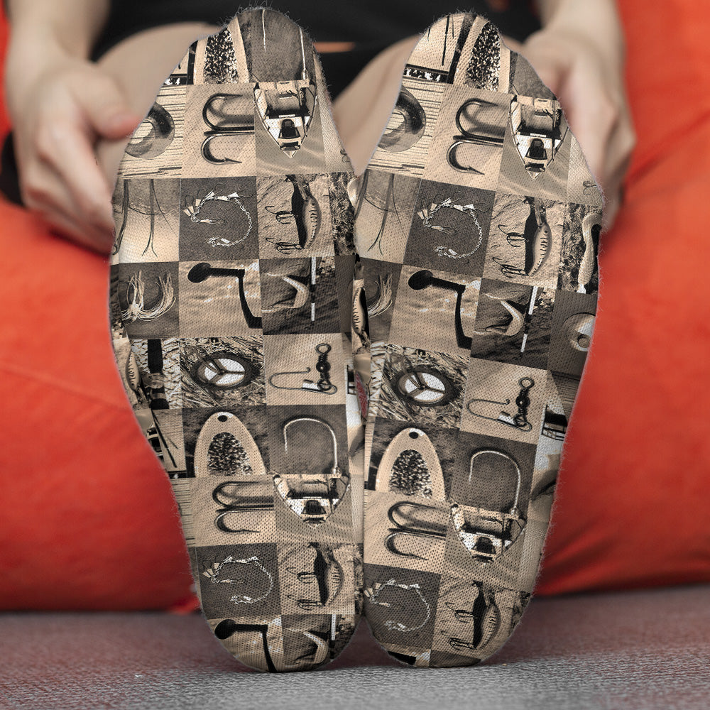 Alphabet de pêche vintage - Chaussettes de pêche personnalisées