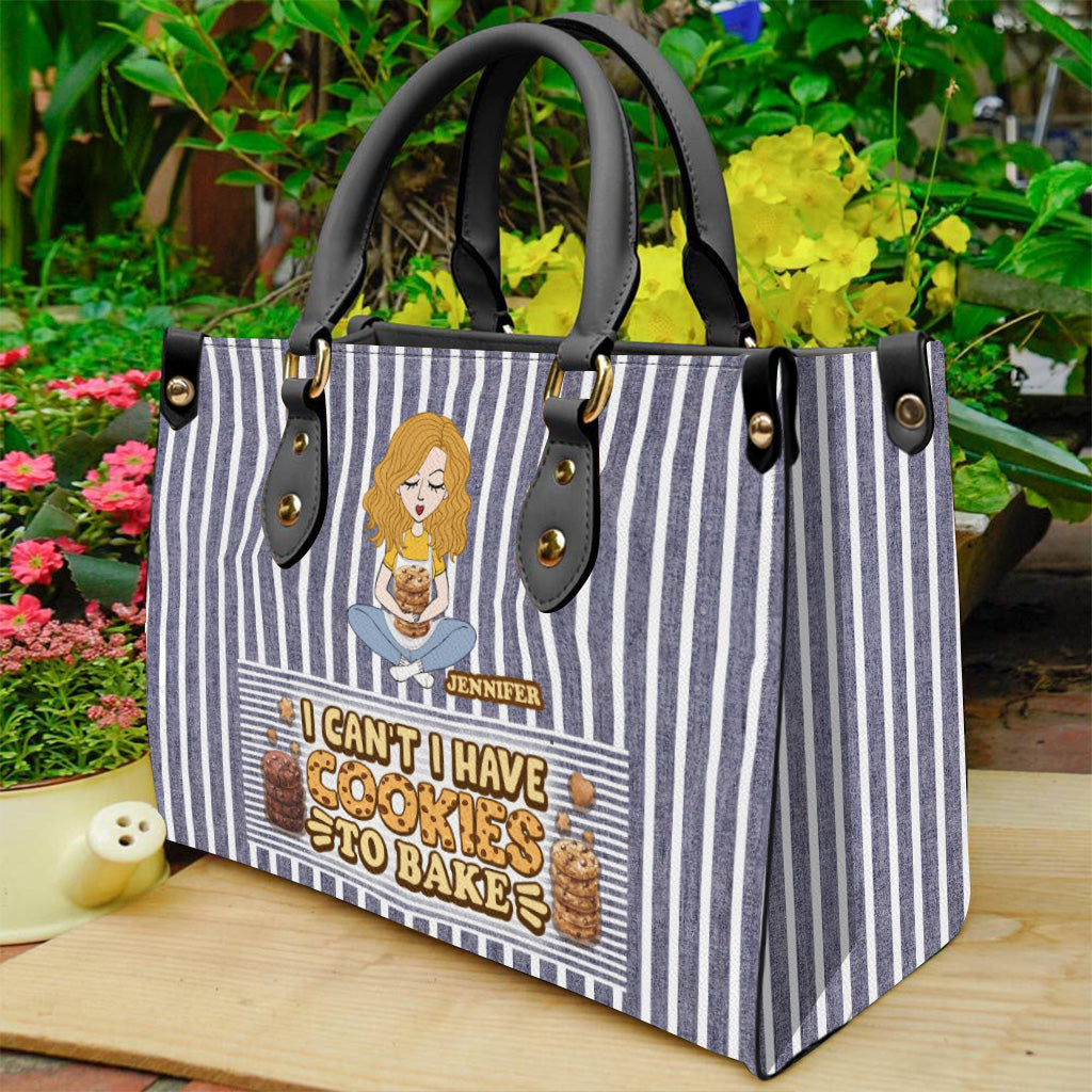 Je ne peux pas, j'ai des biscuits à faire cuire ! - Sac à main en cuir personnalisé pour la pâtisserie