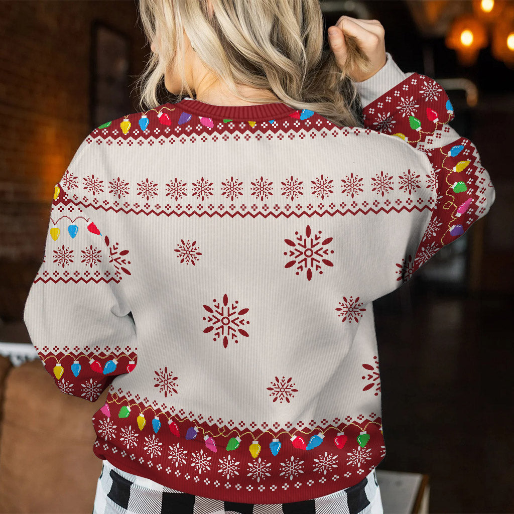 Manger des biscuits pour deux - Pull de grossesse moche personnalisé