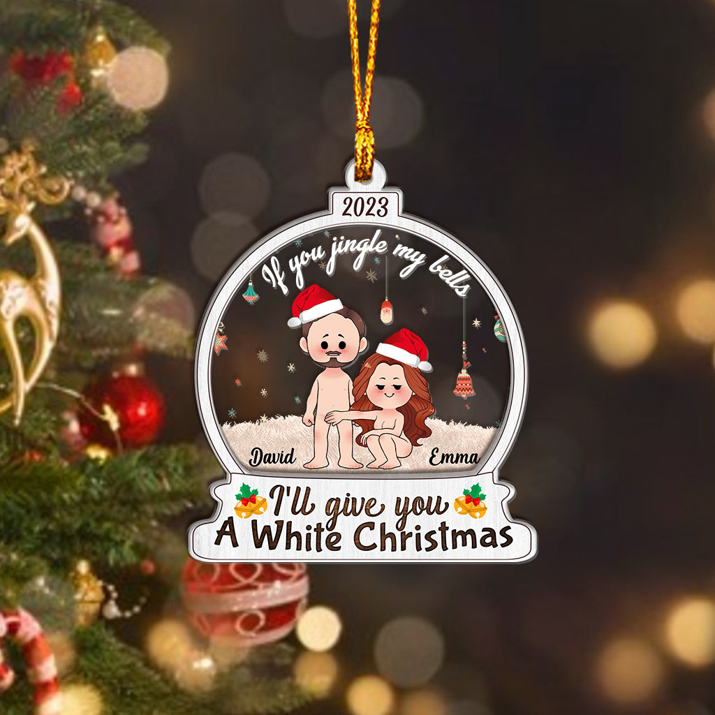 If You Jingle My Bells - Personalized Couple Layers Mix Ornament