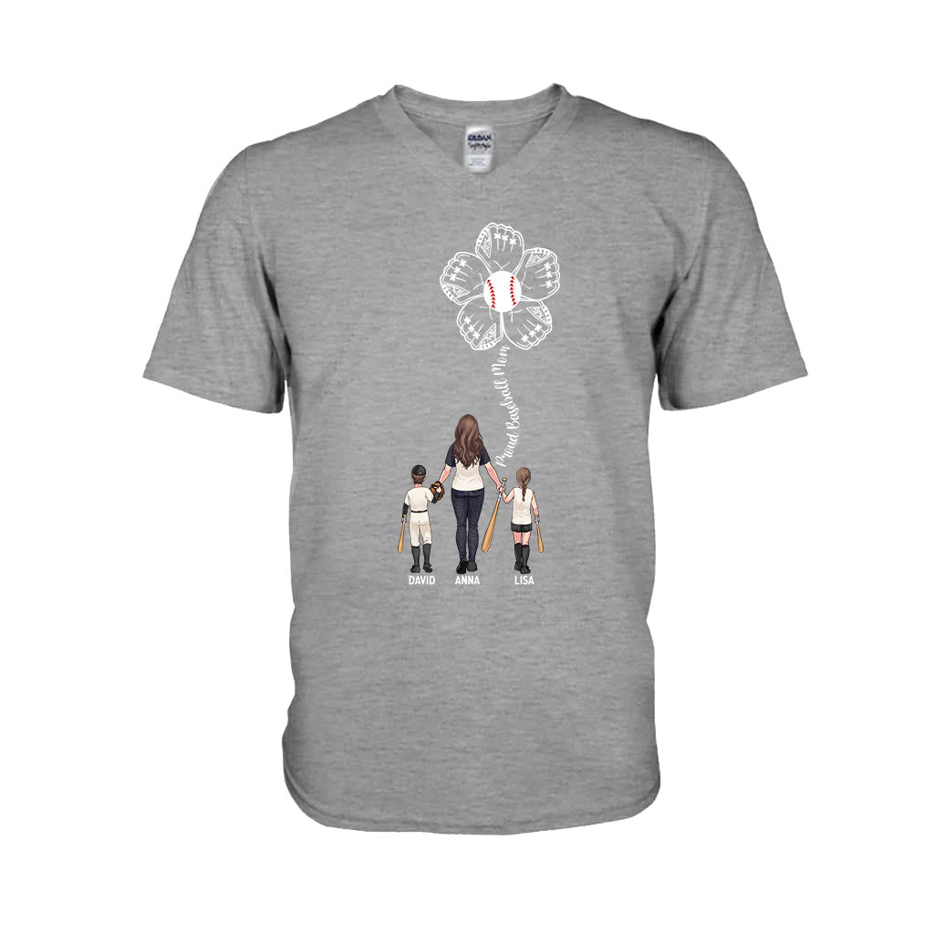 Maman fière de joueur de baseball - T-shirt et sweat à capuche personnalisés sur le thème du baseball