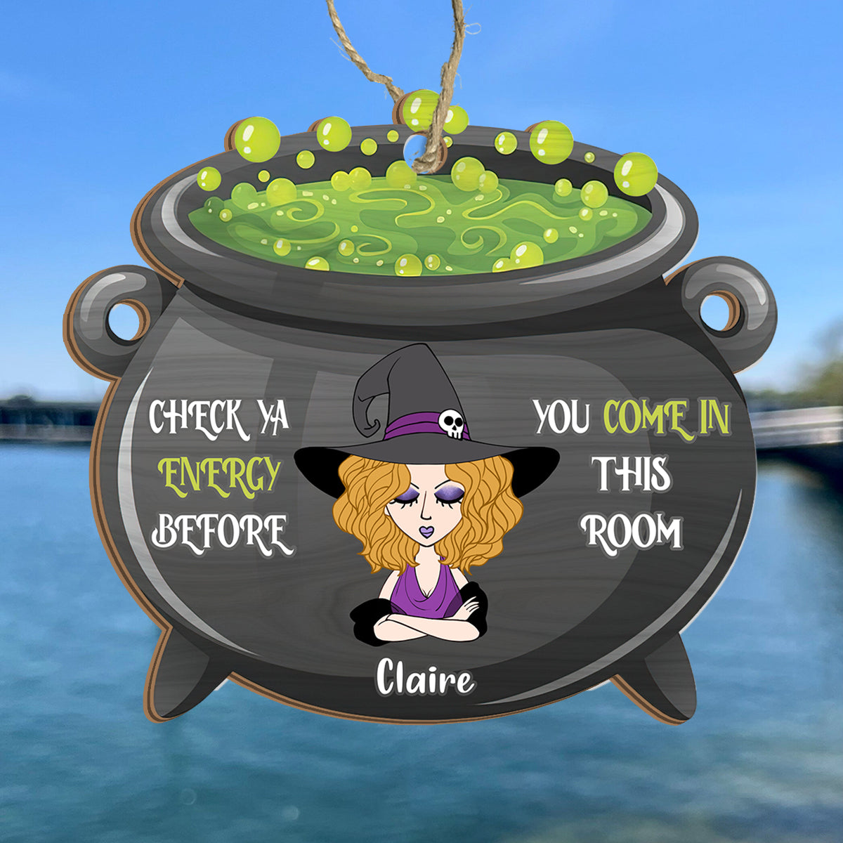 Vérifiez votre énergie - Attrape-soleil de sorcière personnalisé