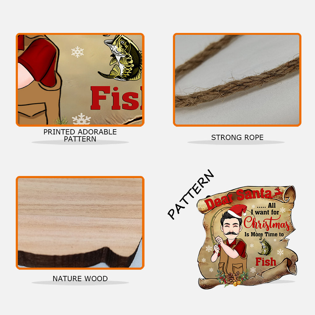 Dear Santa - Personalized Fishing Wood Sign