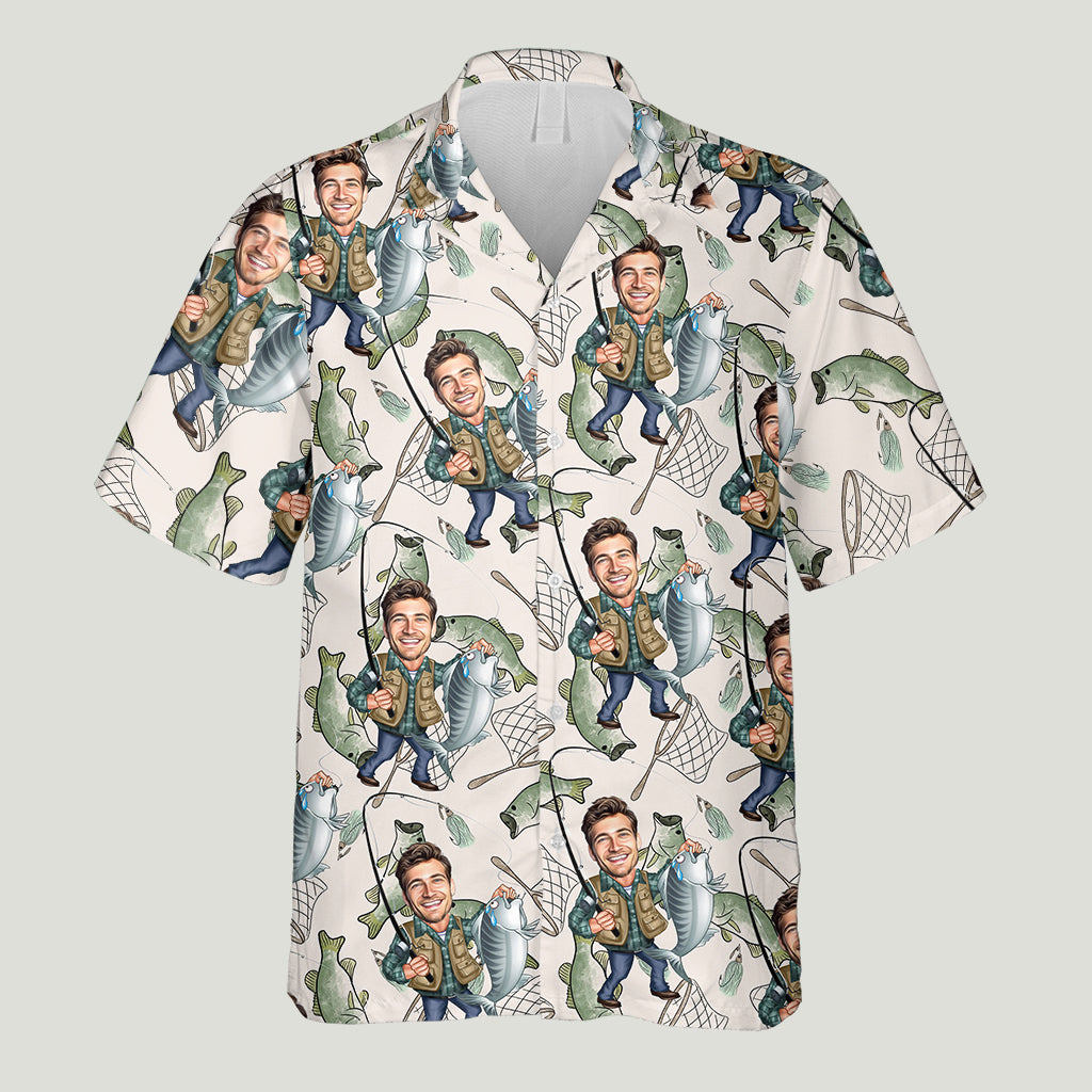 Cadeau pour papa, mari, oncle pêcheur… - Chemise hawaïenne de pêche personnalisée