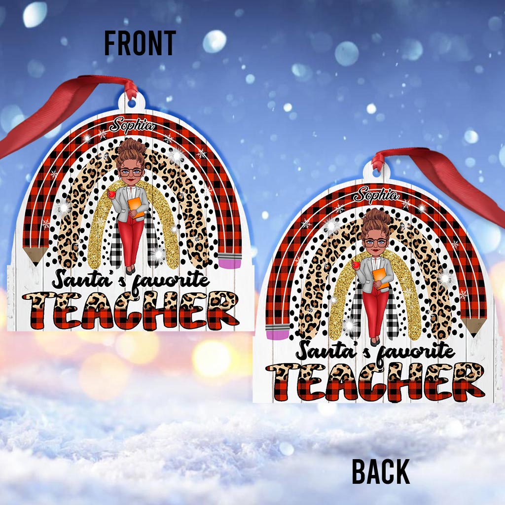 Santa's Favorite Teacher - Personalized Teacher Ornament