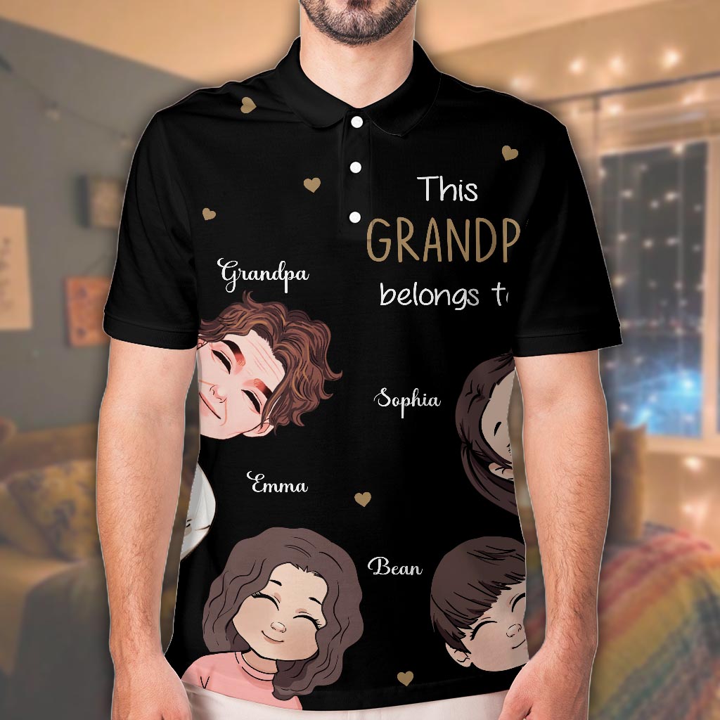 Ce polo personnalisé « Papa appartient à… » - Cadeau pour papa, grand-père
