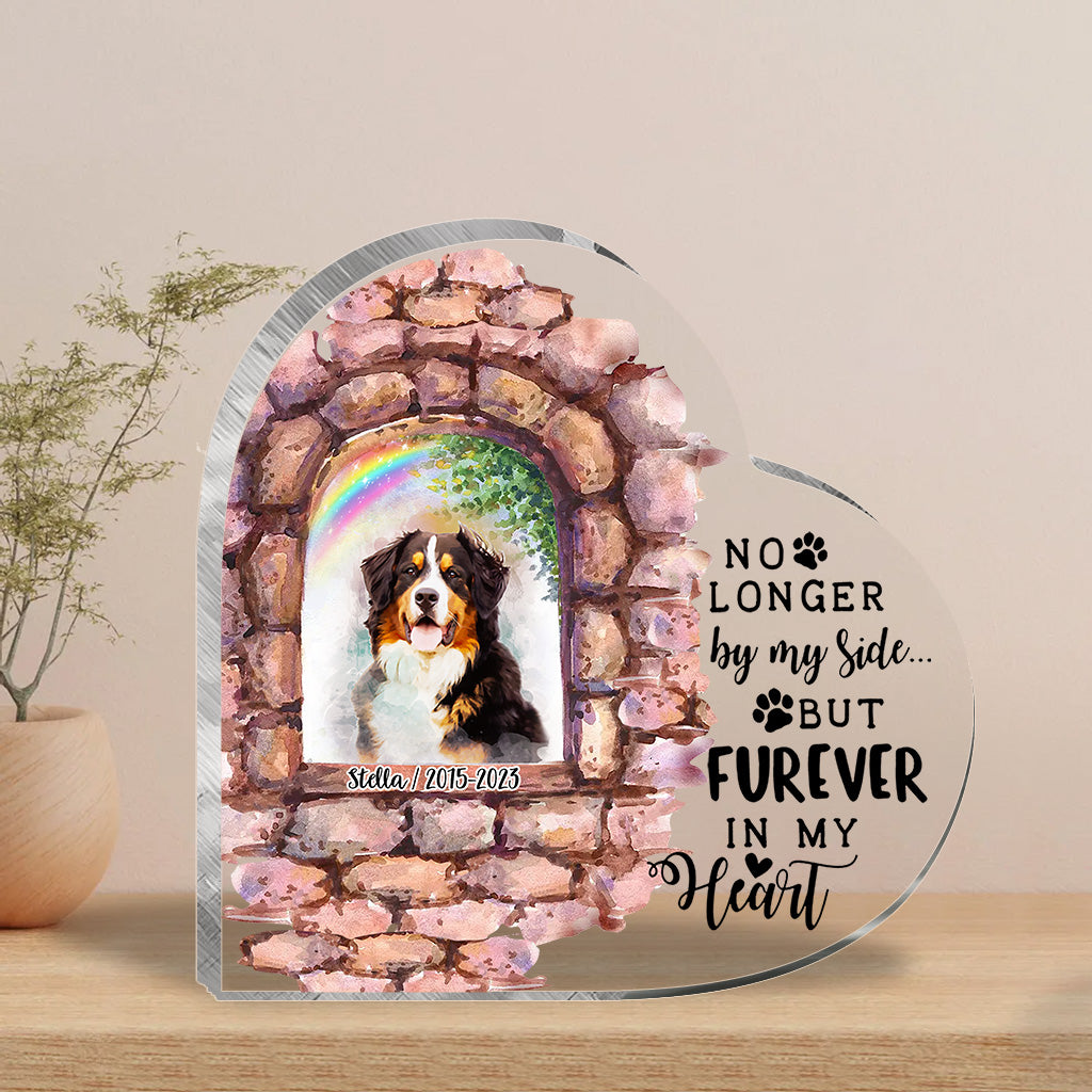 Plus à mes côtés - Plaque acrylique personnalisée pour chien, en forme de chien