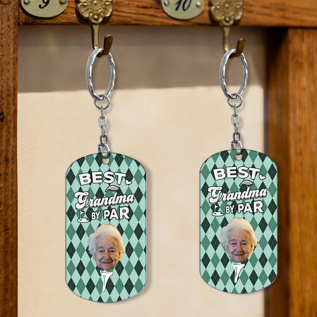 Best Dad By Par - Golf gift for dad, him, boyfriend, husband, grandpa - Personalized Stainless Steel Keychain