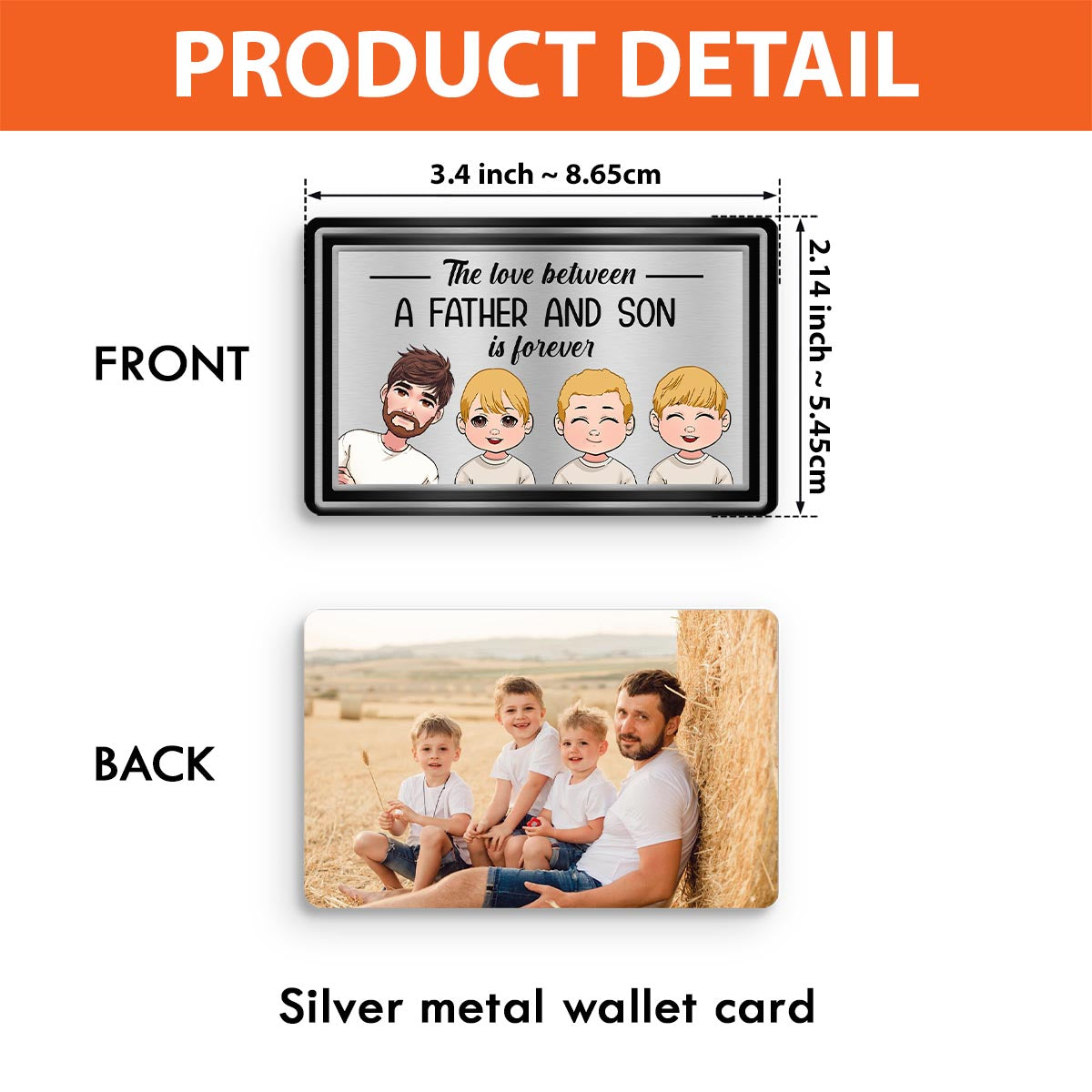 The Love Between - Personalized Father Wallet Insert Card